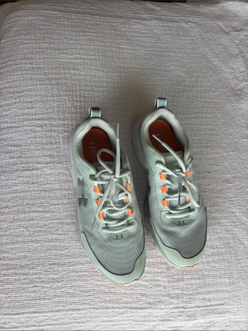Under Armor Charged Assert 9 Size 10.5 Mint green & orange